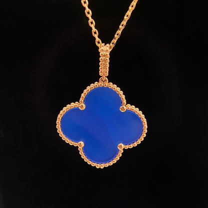 ˇGilded EraˇCLOVER 25MM NECKLACE TURQUOISE ROSE GOLD