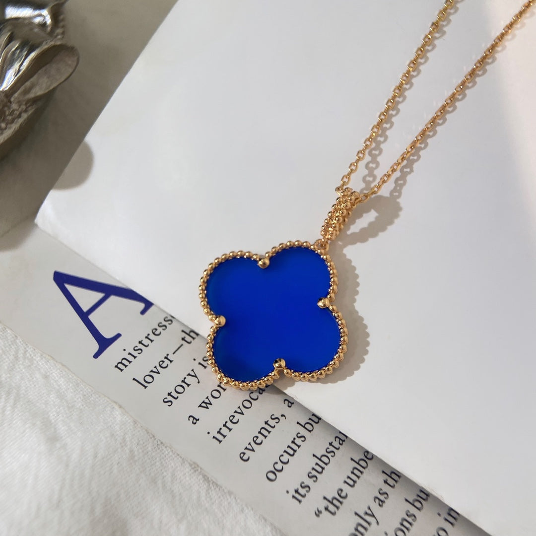 ˇGilded EraˇCLOVER 25MM NECKLACE TURQUOISE ROSE GOLD