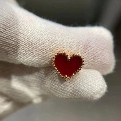 ˇGilded EraˇHEART CARNELIAN STUD EARRINGS