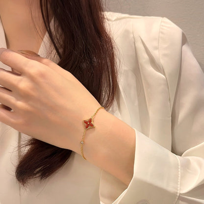 ˇGilded EraˇCOLOR STAR CARNELIAN PINK GOLD DIAMOND BRACELET