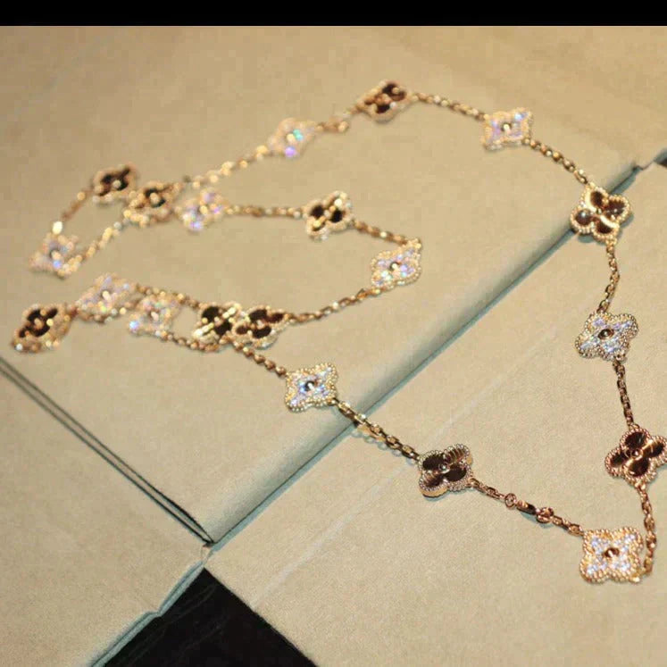 ˇGilded EraˇCLOVER 20 MOTIFS LASER DIAMOND NECKLACE