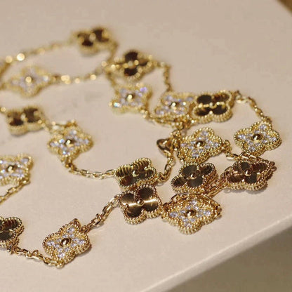 ˇGilded EraˇCLOVER 20 MOTIFS LASER DIAMOND NECKLACE