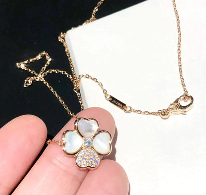ˇGilded EraˇCLOVER MOP DIAMOND ROSE GOLD NECKLACE