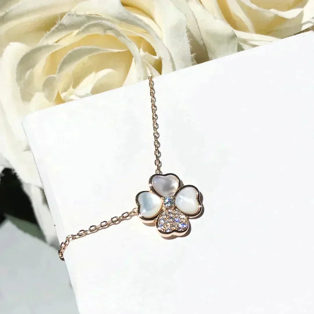ˇGilded EraˇCLOVER MOP DIAMOND ROSE GOLD NECKLACE