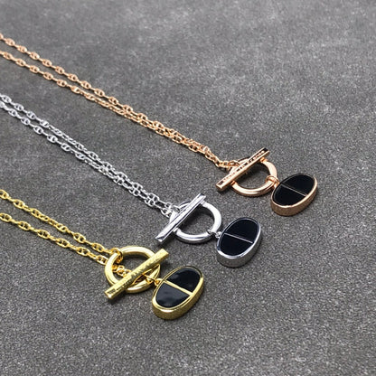 ˇGilded EraˇCHAINE VERSO BLACK CERAMIC  NECKLACE