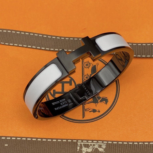 ˇGilded EraˇH BRACELET 12MM BLACK WHITE CERAMIC