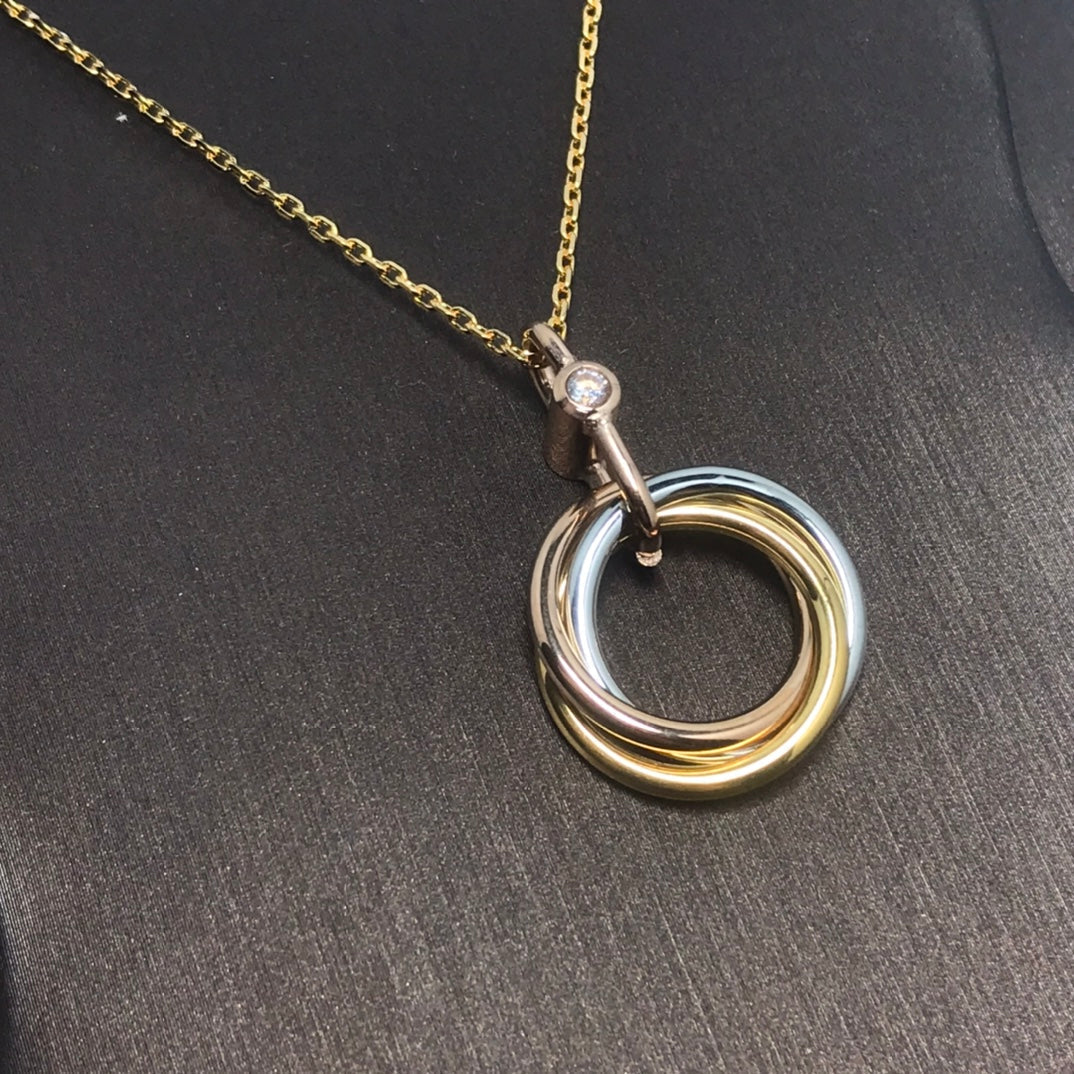 ˇGilded EraˇTRINITY SILVER GOLD PINK GOLD NECKLACE