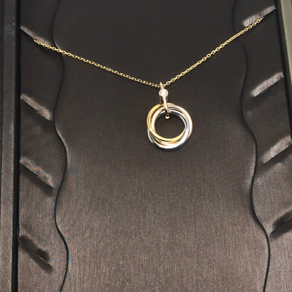 ˇGilded EraˇTRINITY SILVER GOLD PINK GOLD NECKLACE