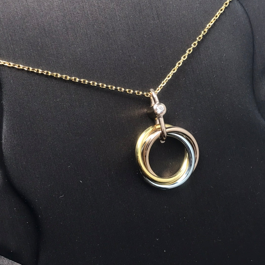 ˇGilded EraˇTRINITY SILVER GOLD PINK GOLD NECKLACE