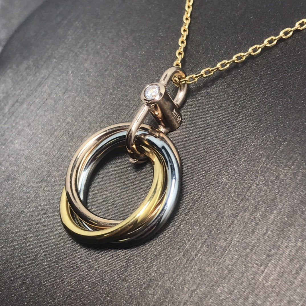 ˇGilded EraˇTRINITY SILVER GOLD PINK GOLD NECKLACE