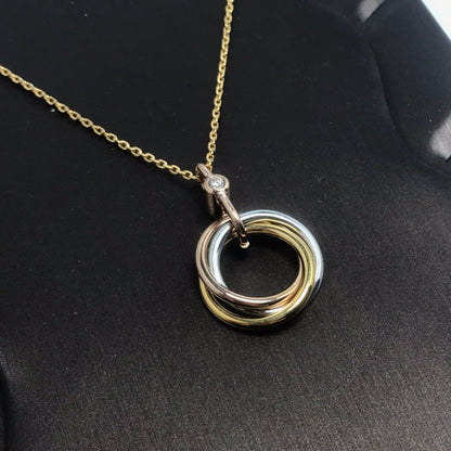 ˇGilded EraˇTRINITY SILVER GOLD PINK GOLD NECKLACE