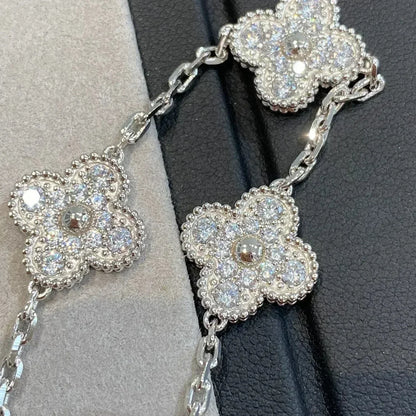 ˇGilded EraˇCLOVER 5 MOTIFS  DIAMOND BRACELET SILVER