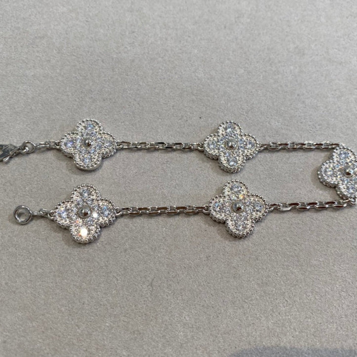 ˇGilded EraˇCLOVER 5 MOTIFS  DIAMOND BRACELET SILVER