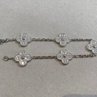 ˇGilded EraˇCLOVER 5 MOTIFS  DIAMOND BRACELET SILVER