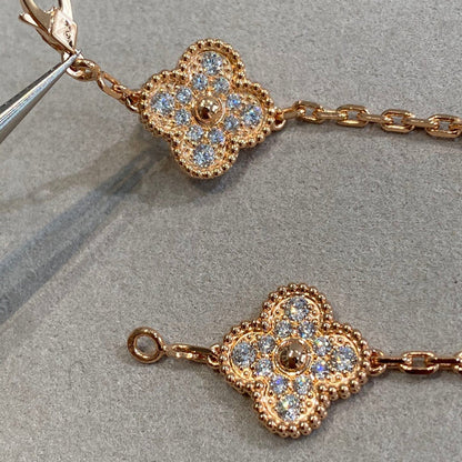 ˇGilded EraˇCLOVER 5 MOTIFS  FULL DIAMOND BRACELET