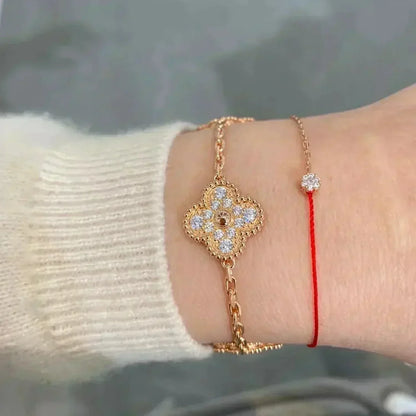 ˇGilded EraˇCLOVER 5 MOTIFS  FULL DIAMOND BRACELET