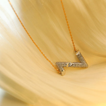 ˇGilded EraˇVOLT SILVER DIAMOND PEDANT NECKLACE