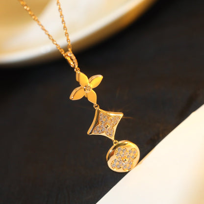 ˇGilded EraˇSTAR AND SUN DIAMOND PINK GOLD NECKLACE