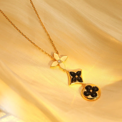ˇGilded EraˇSTAR AND SUN ONYX PINK GOLD NECKLACE