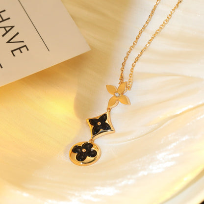 ˇGilded EraˇSTAR AND SUN ONYX PINK GOLD NECKLACE