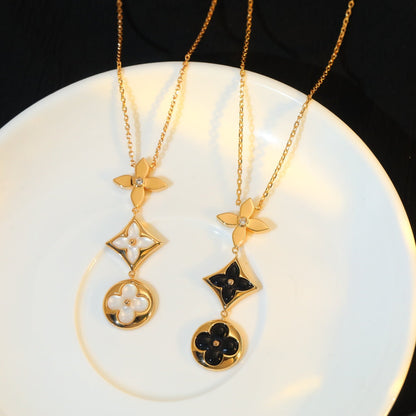 ˇGilded EraˇSTAR AND SUN ONYX PINK GOLD NECKLACE
