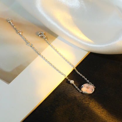ˇGilded EraˇSUN MOTIF PINK MOP SILVER BRACELET