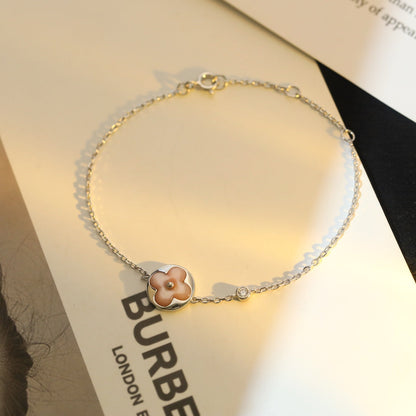 ˇGilded EraˇSUN MOTIF PINK MOP SILVER BRACELET
