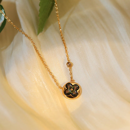 ˇGilded EraˇSUN PEDANT PINK GOLD 1 DIAMOND NECKLACE