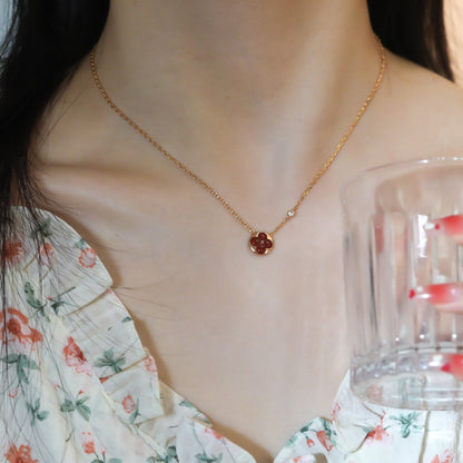 ˇGilded EraˇSUN PEDANT PINK GOLD 1 DIAMOND NECKLACE
