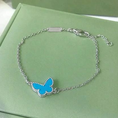 ˇGilded EraˇBUTTERFLY TURQUOISE BUTTERFLY BRACELET SILVER