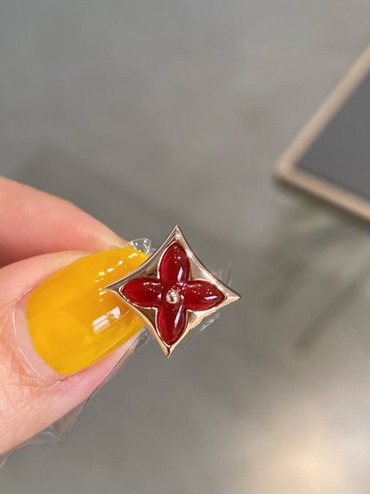 ˇGilded EraˇSTAR AND SUN PINK GOLD CARNELIAN STUD EARRINGS