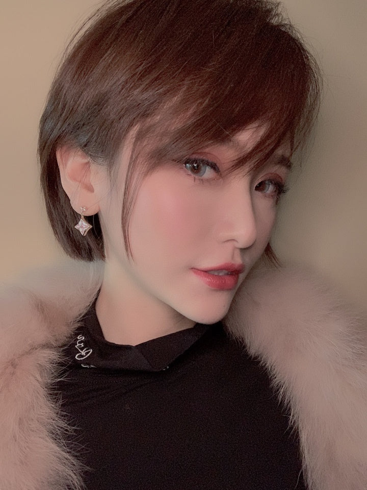 ˇGilded EraˇDOUBLE STAR PINK GOLD MOP DROP EARRINGS
