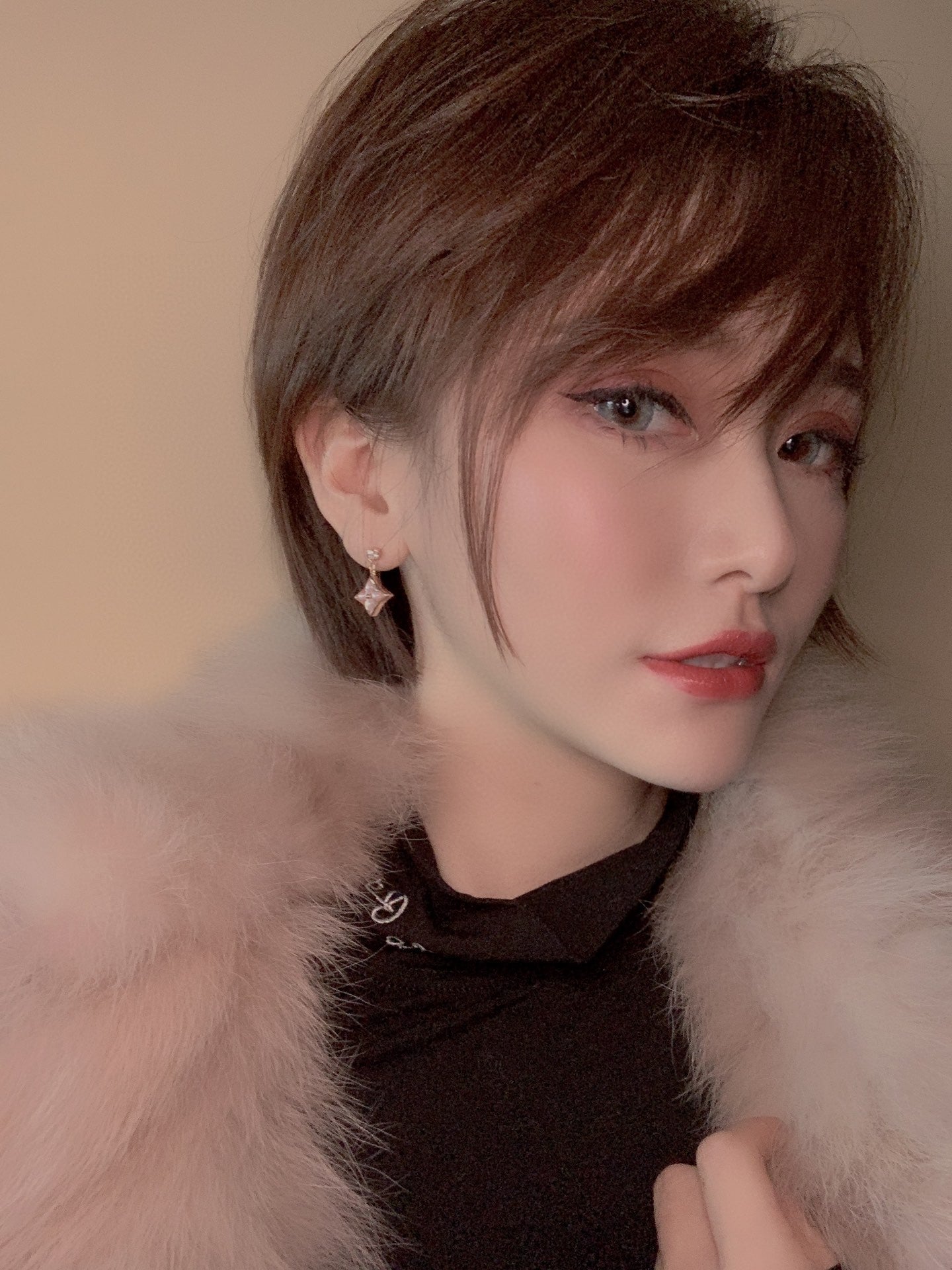 ˇGilded EraˇDOUBLE STAR PINK GOLD MOP DROP EARRINGS