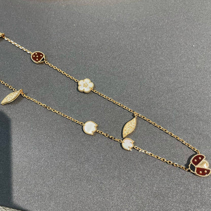 ˇGilded EraˇLUCKY SPRING 15 MOTIFS GOLD NECKLACE