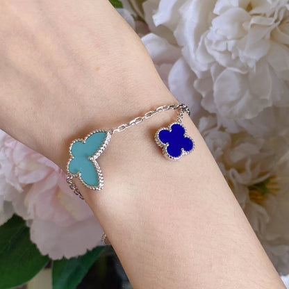 ˇGilded EraˇLUCKY SPRING SILVER BRACELET 4 MOTIF
