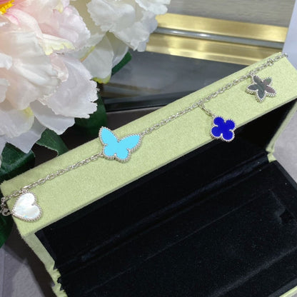 ˇGilded EraˇLUCKY SPRING SILVER BRACELET 4 MOTIF