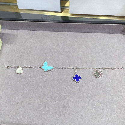 ˇGilded EraˇLUCKY SPRING SILVER BRACELET 4 MOTIF