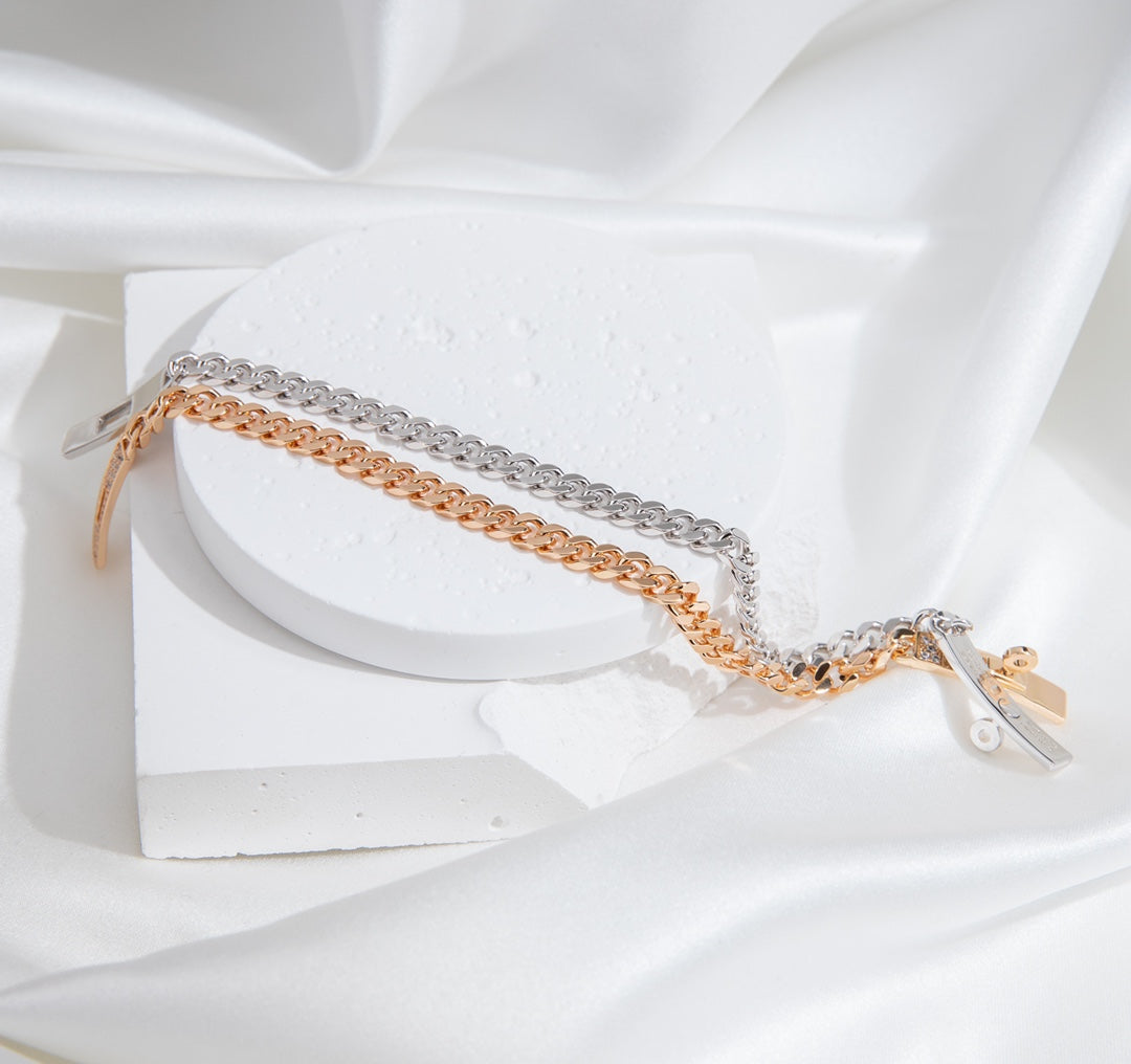 ˇGilded EraˇKELLY CHAIN SILVER DIAMOND BRACELET