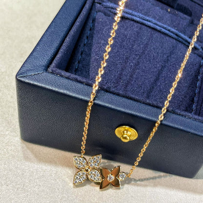 ˇGilded EraˇSTAR BLOSSOM NECKLACE PINK GOLD DIAMONDS
