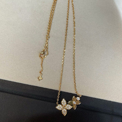 ˇGilded EraˇSTAR BLOSSOM NECKLACE PINK GOLD DIAMONDS