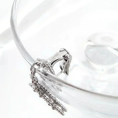 ˇGilded EraˇCLOVER 2 MOTIFS  DIAMOND ONYX EARRINGS SILVER