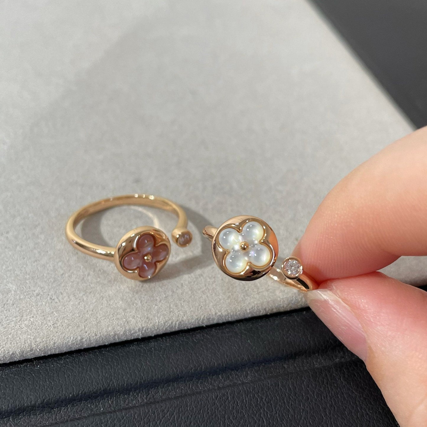 ˇGilded EraˇSUN 1 DIAMOND PINK MOP RING