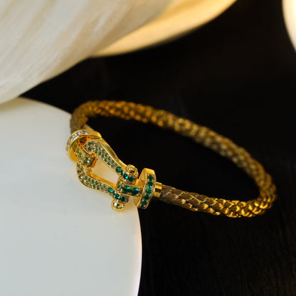 ˇGilded EraˇFORCE 10 GOLD GREEN DIAMOND PAVED