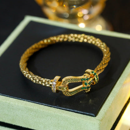 ˇGilded EraˇFORCE 10 GOLD GREEN DIAMOND PAVED