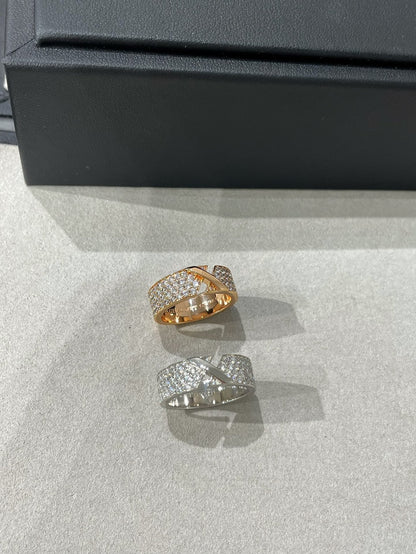 ˇGilded EraˇLIENS EVIDENCE  DIAMOND PAVED RING