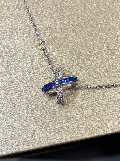 ˇGilded EraˇLIENS DIAMOND SILVER NECKLACE