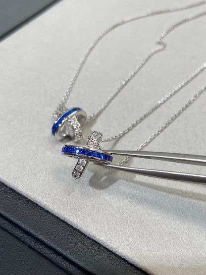 ˇGilded EraˇLIENS DIAMOND SILVER NECKLACE