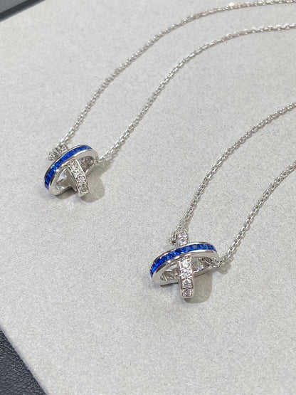 ˇGilded EraˇLIENS DIAMOND SILVER NECKLACE