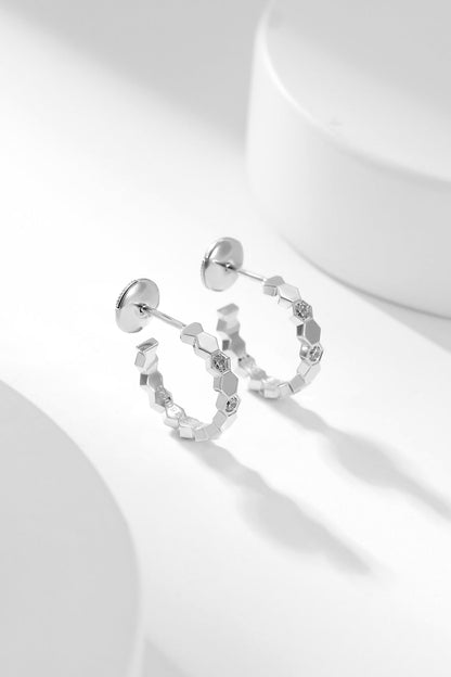 ˇGilded EraˇBEE LOVE DIAMOND HOOP EARRINGS