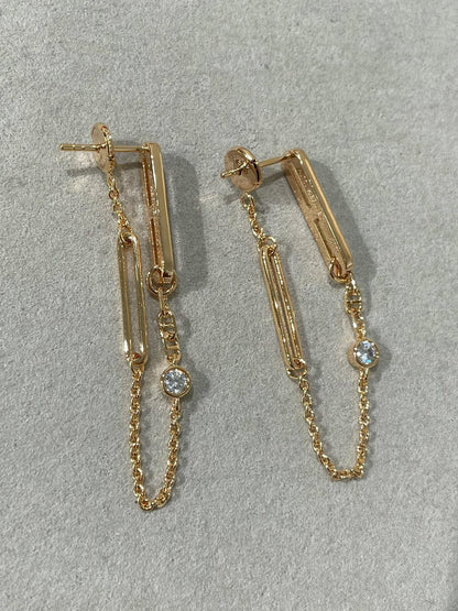 ˇGilded EraˇCHAINE CHAOS DIAMOND DROP EARRINGS